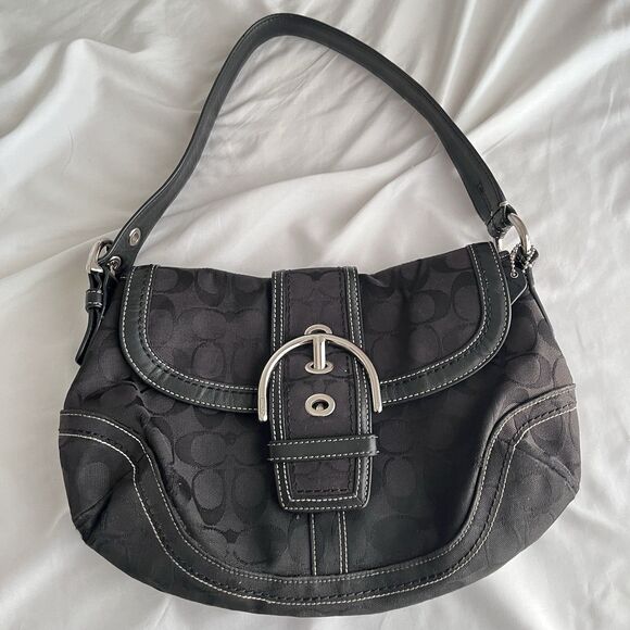 Coach Vintage Soho Bag 10297 Signature Canvas Shoulder Tote Rare Adjustable - Picture 1 of 16